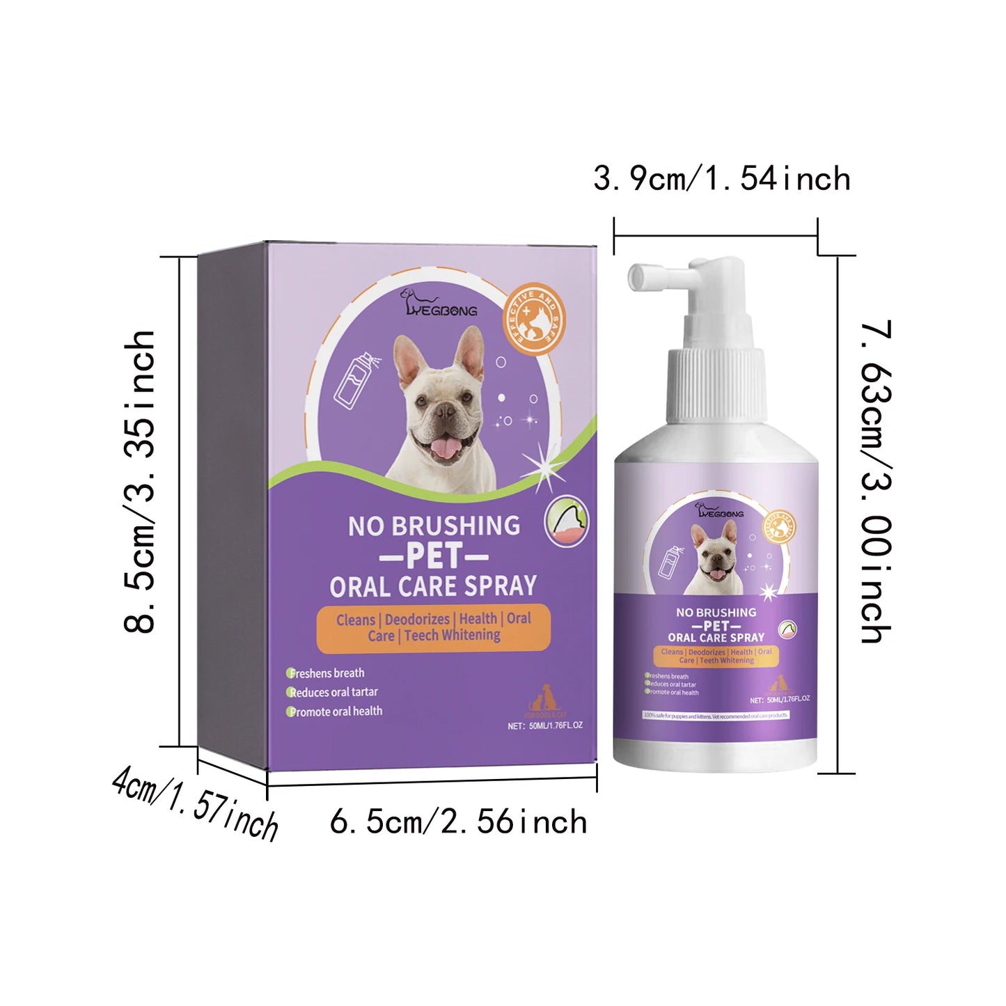 Yegbong Pet Dental Care Spray – Removes Plaque & Eliminates Bad Breath