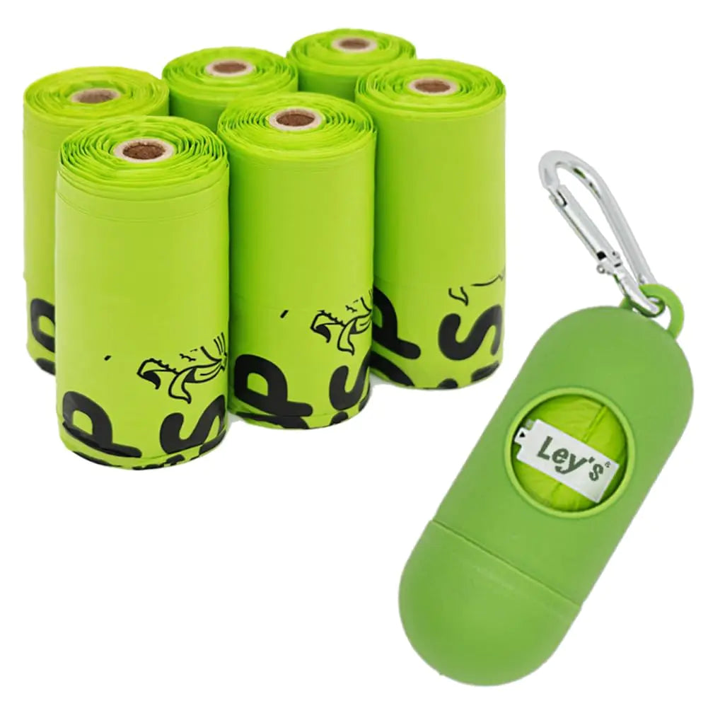 Leys Compostable Dog Poop Bags Plant-Based Biodegradable Doggie Waste Bags with Easy Tie Handles Unscented Vegetable-Based Dog Bags Refill Rolls