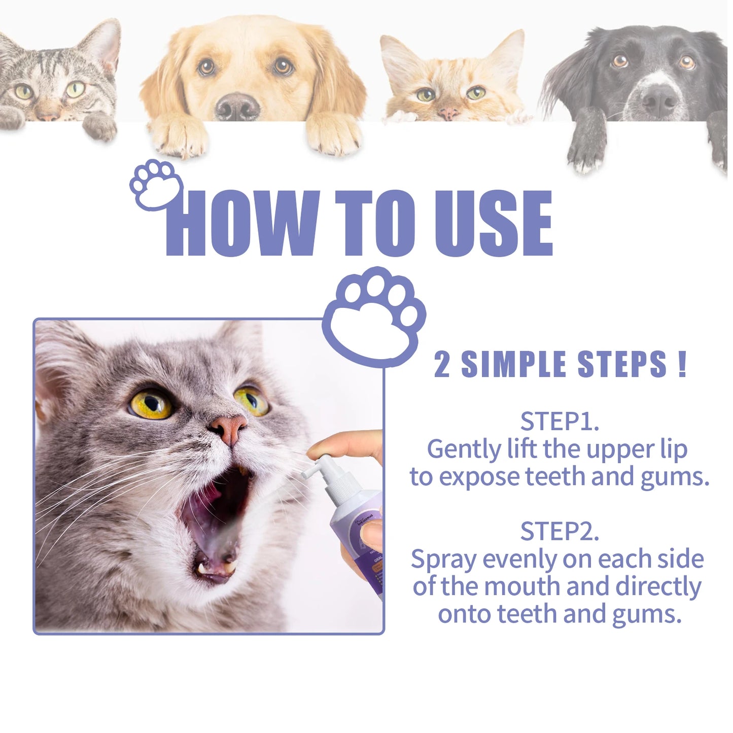 Yegbong Pet Dental Care Spray – Removes Plaque & Eliminates Bad Breath
