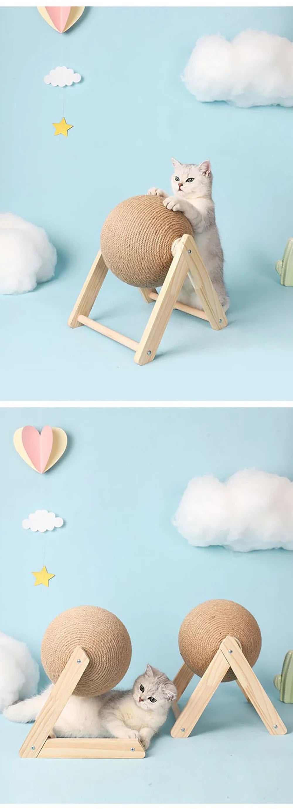 Wear-Resistant Cat Scratching Ball – Sisal Rope Toy for Cats