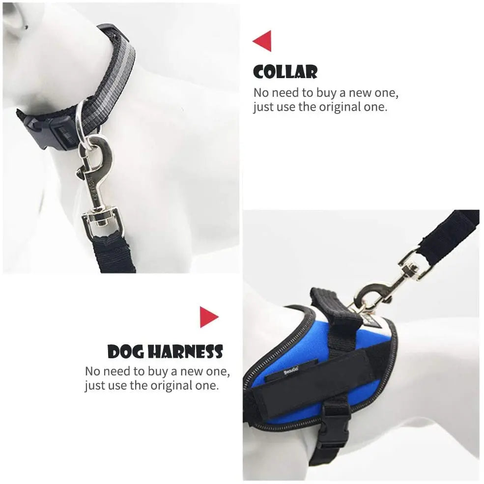 Adjustable Dog Car Harness & Seat Belt Clip