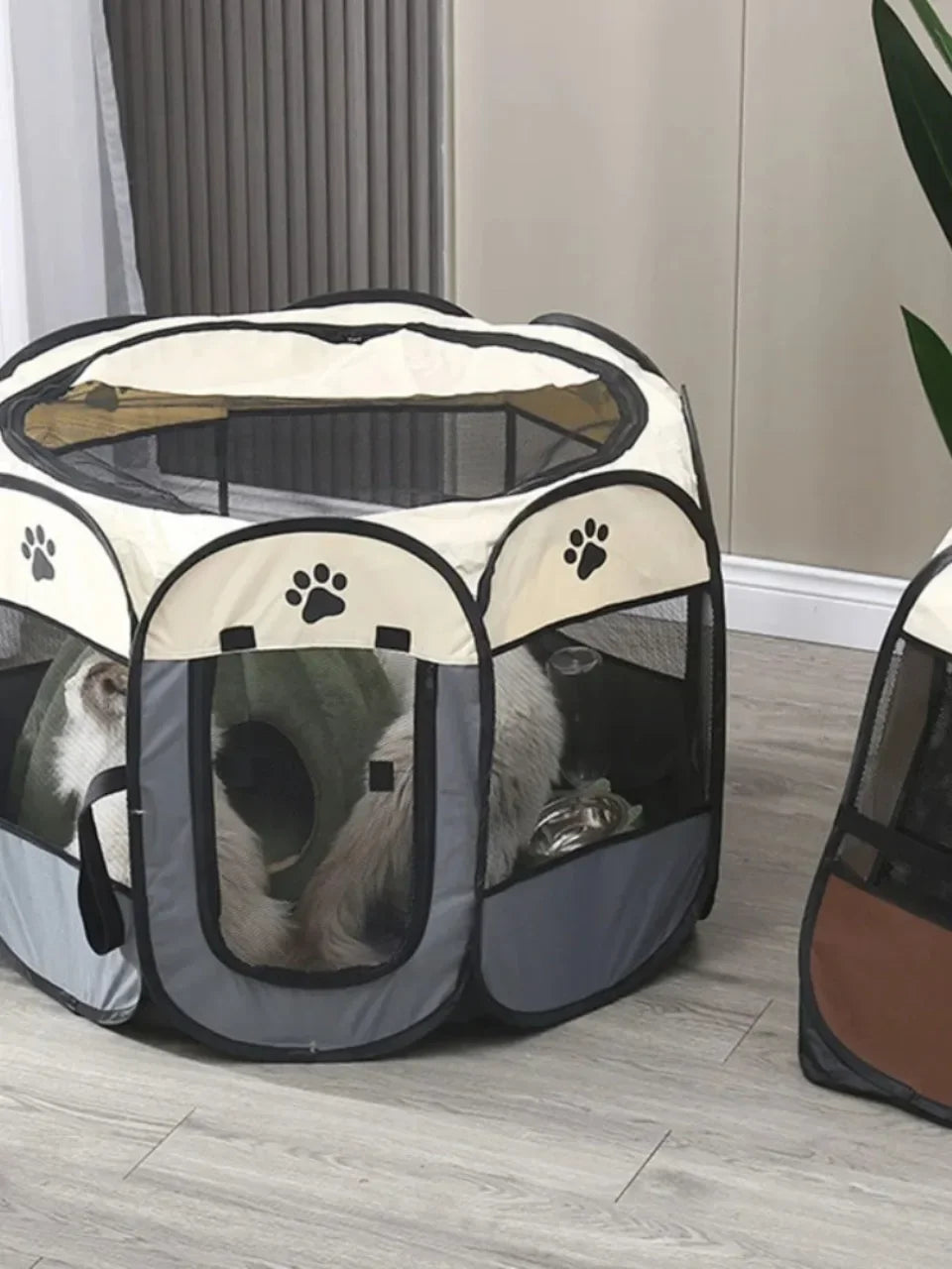Foldable Pet Tent Octagonal Cage – Portable Cat & Small Dog Playpen