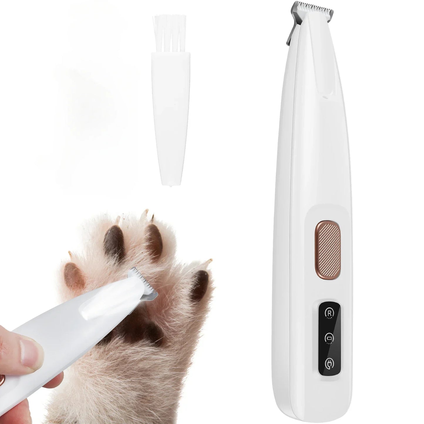 Pet Hair Trimmer with LED Light & Display – Dog Grooming Tool