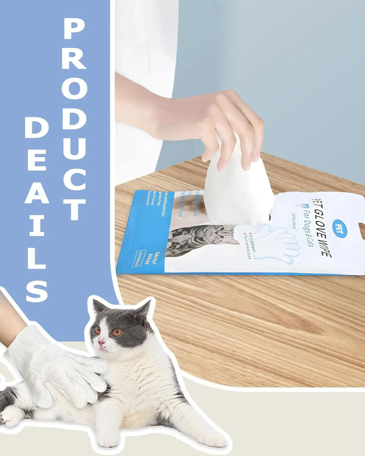 Daily Care Pet Wipes Gloves – Dog & Cat Grooming