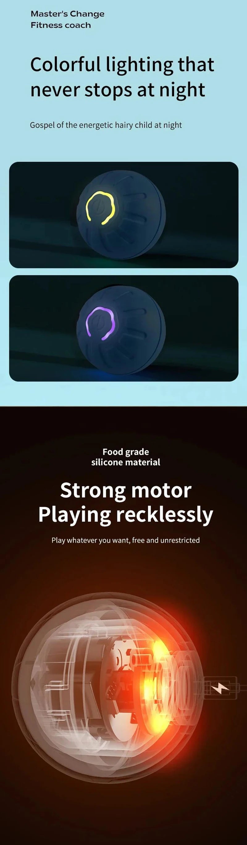 Automatic Moving Dog Toy Ball – Smart Interactive Play Ball for Cats & Dogs