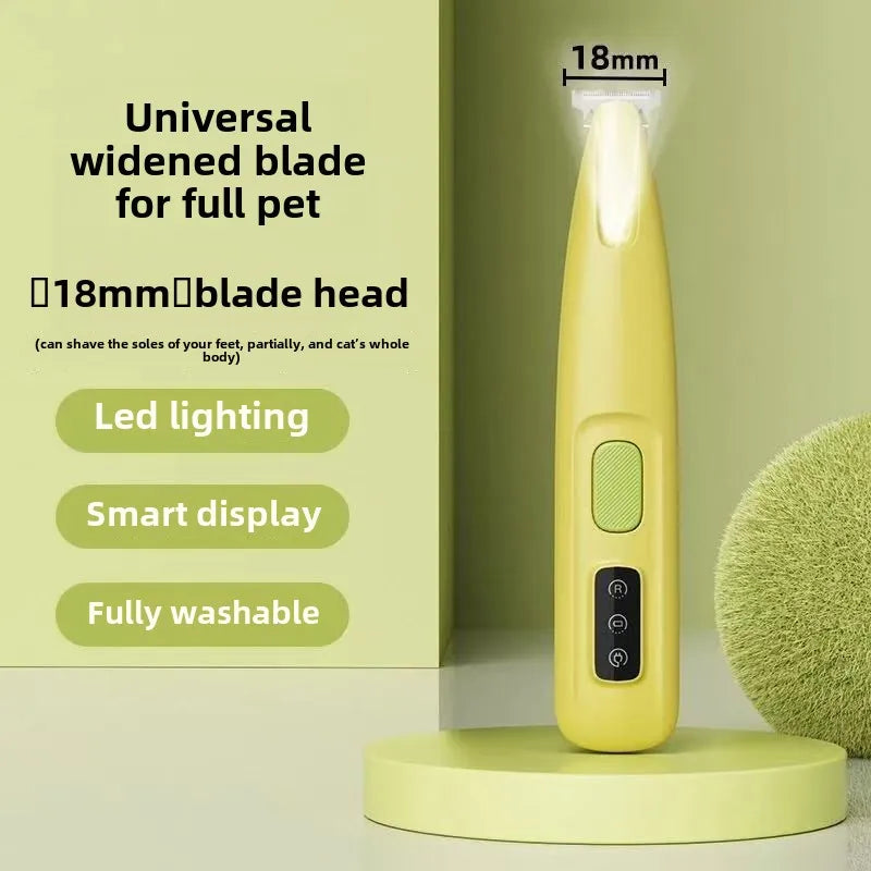 Pet Hair Trimmer with LED Light & Display – Dog Grooming Tool