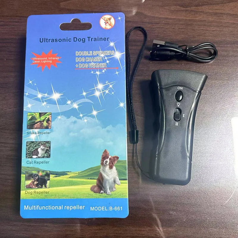 Dog Training Device – Ultrasonic Anti-Barking Repeller & LED Flashlight