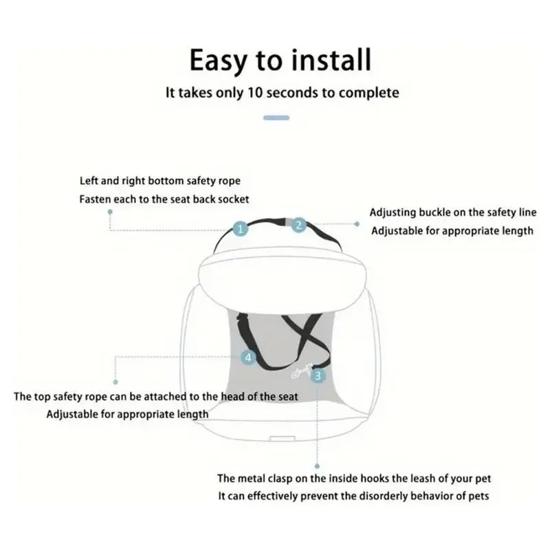 Winter Warm Dog Car Seat – Detachable Travel Bed & Booster Cushion