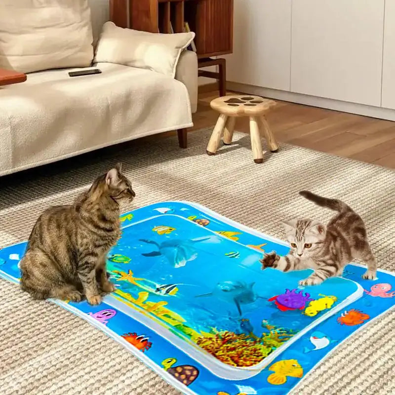 Sensory Water Mat for Cats – Thickened Cooling & Interactive Play Mat