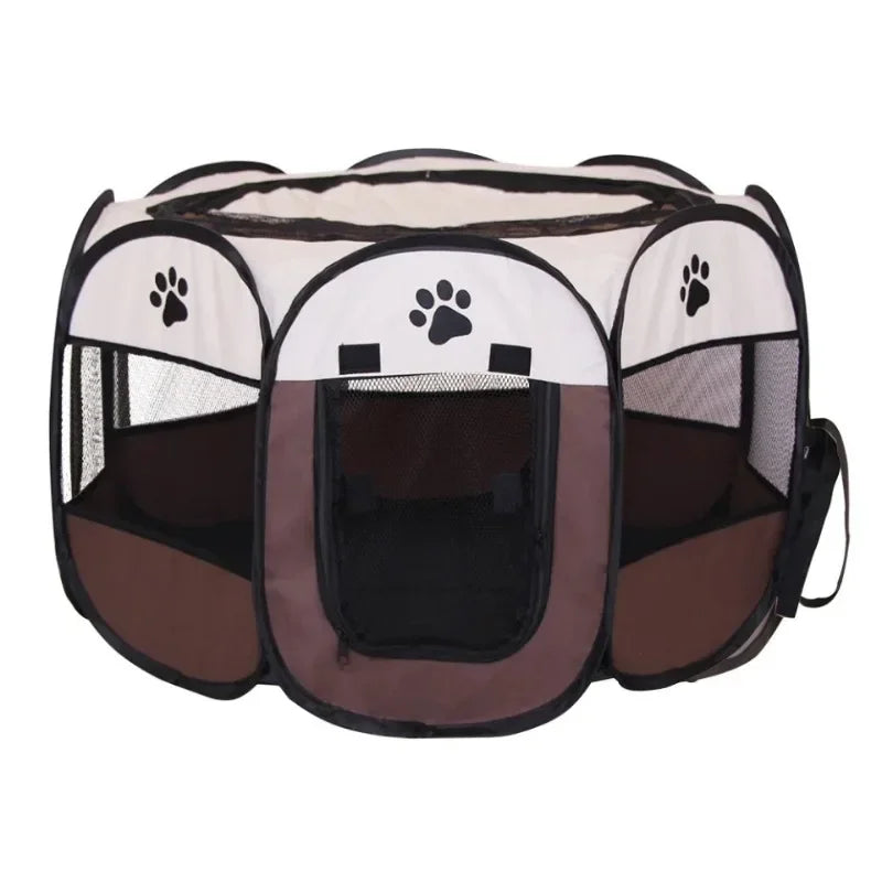 Foldable Pet Tent Octagonal Cage – Portable Cat & Small Dog Playpen