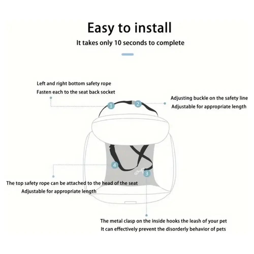 Winter Warm Dog Car Seat – Detachable Travel Bed & Booster Cushion