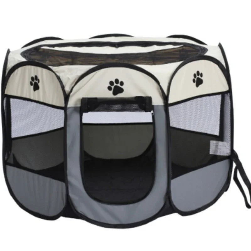 Foldable Pet Tent Octagonal Cage – Portable Cat & Small Dog Playpen