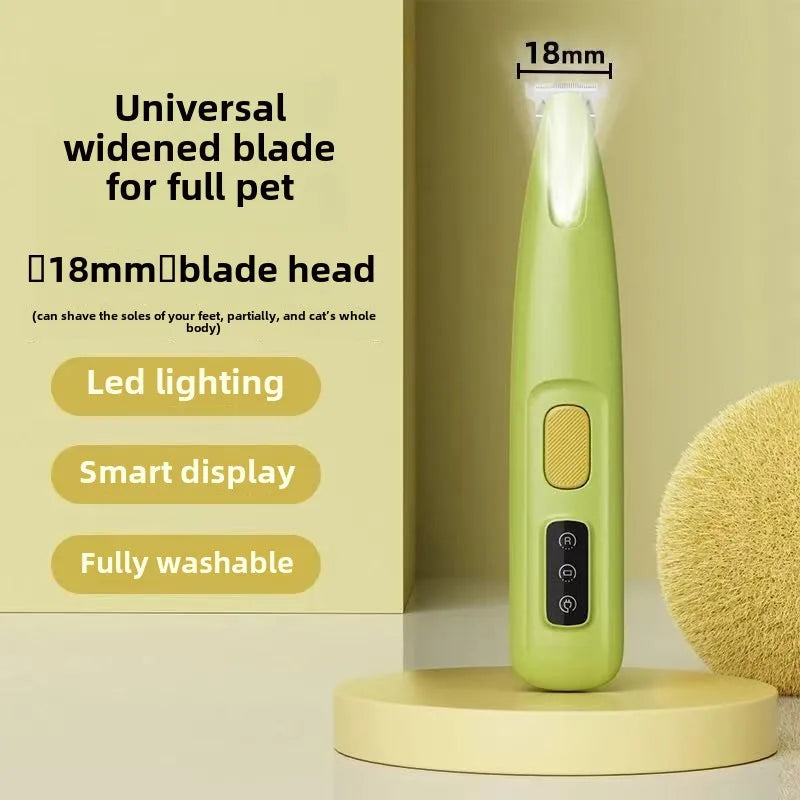 Pet Hair Trimmer with LED Light & Display – Dog Grooming Tool
