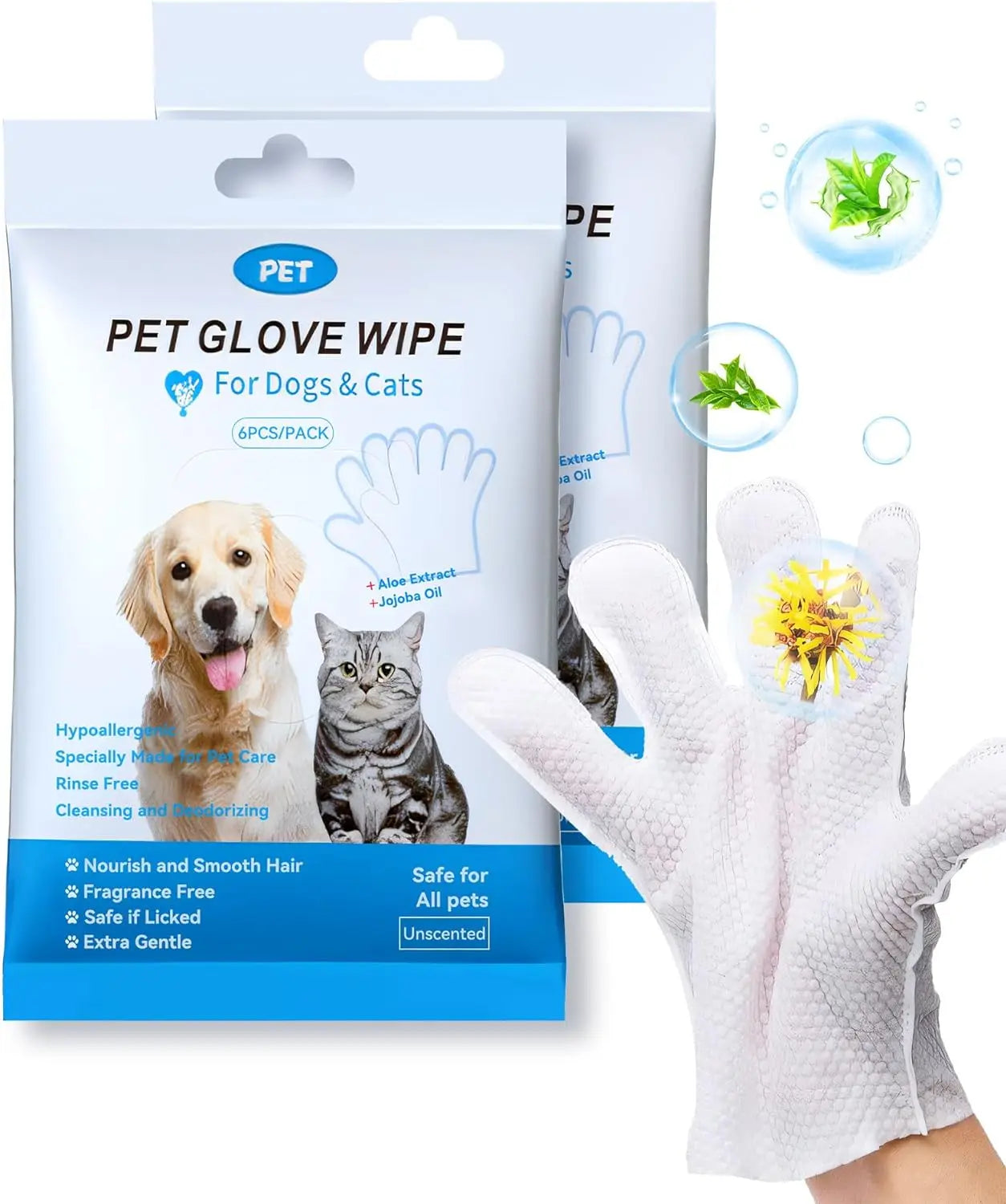 Daily Care Pet Wipes Gloves – Dog & Cat Grooming