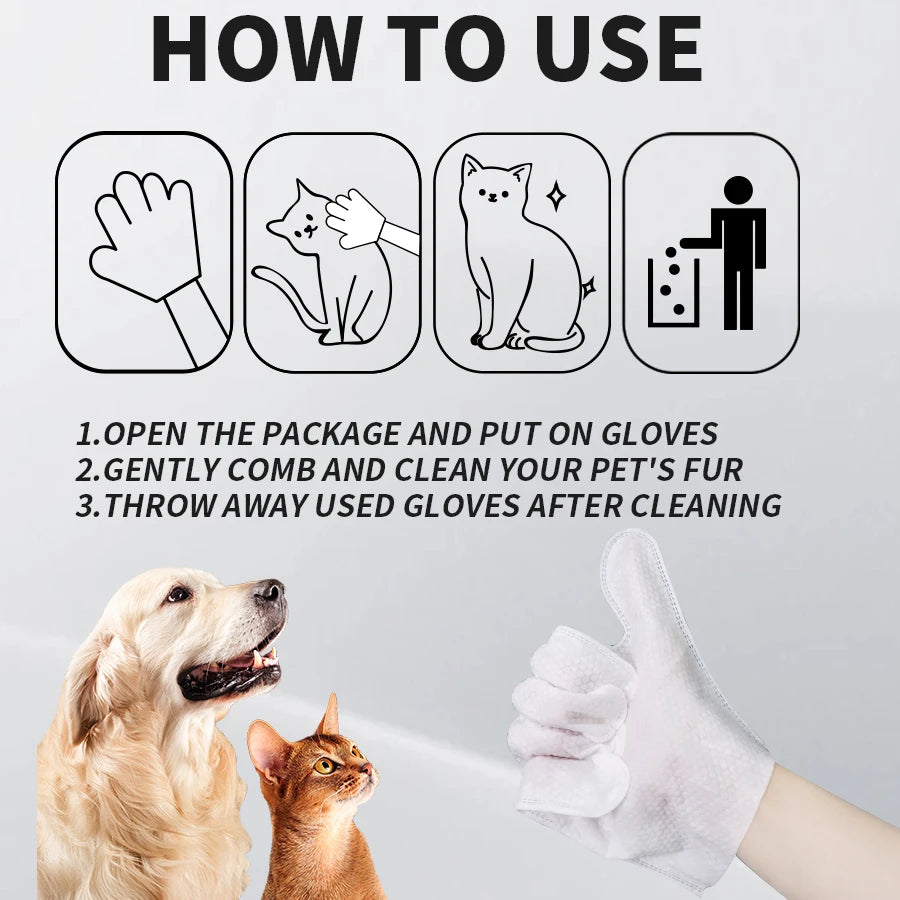 Daily Care Pet Wipes Gloves – Dog & Cat Grooming